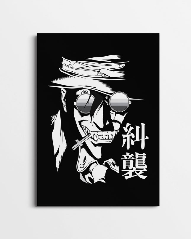 Dark Anime Villain Poster | Monochrome Manga Art Lazywalls