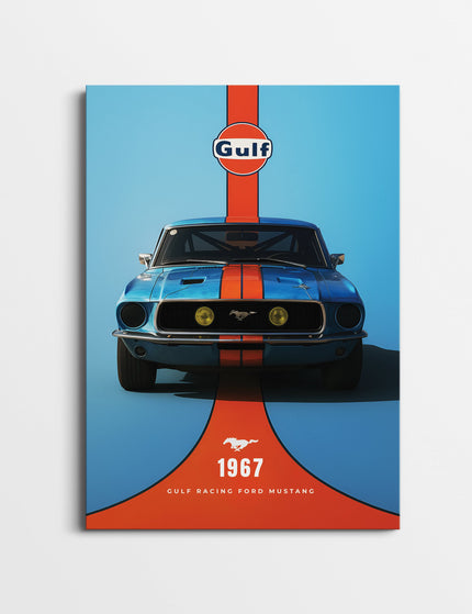 Ford Mustang 1967 Gulf Poster | Classic Racing Wall Art Print Lazywalls
