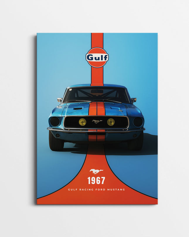 Ford Mustang 1967 Gulf Poster | Classic Racing Wall Art Print Lazywalls