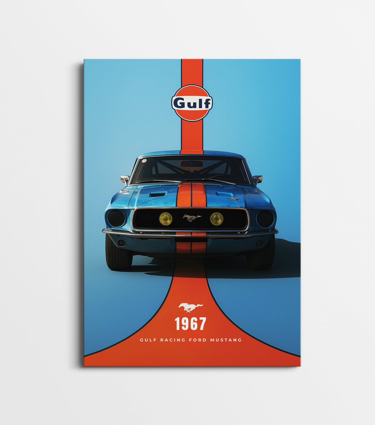 Ford Mustang 1967 Gulf Poster | Classic Racing Wall Art Print Lazywalls