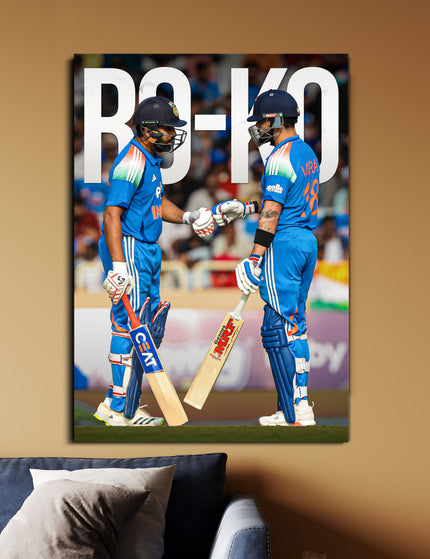 Rohit Sharma & Virat Kohli Bro-Ko Poster | Indian Cricket Legends Wall Art | Cricket Poster Lazywalls