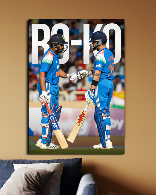 Rohit Sharma & Virat Kohli Bro-Ko Poster | Indian Cricket Legends Wall Art | Cricket Poster Lazywalls