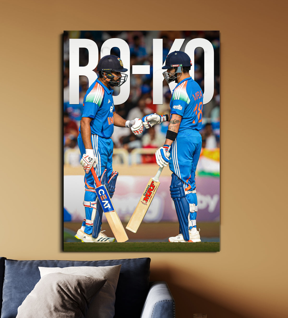 Rohit Sharma & Virat Kohli Bro-Ko Poster | Indian Cricket Legends Wall Art | Cricket Poster Lazywalls