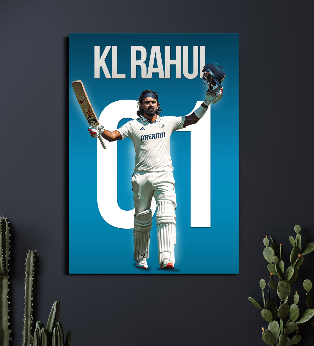 KL Rahul 01 Poster | Minimal Cricket Aesthetic Wall Art | Cricket Poster Lazywalls