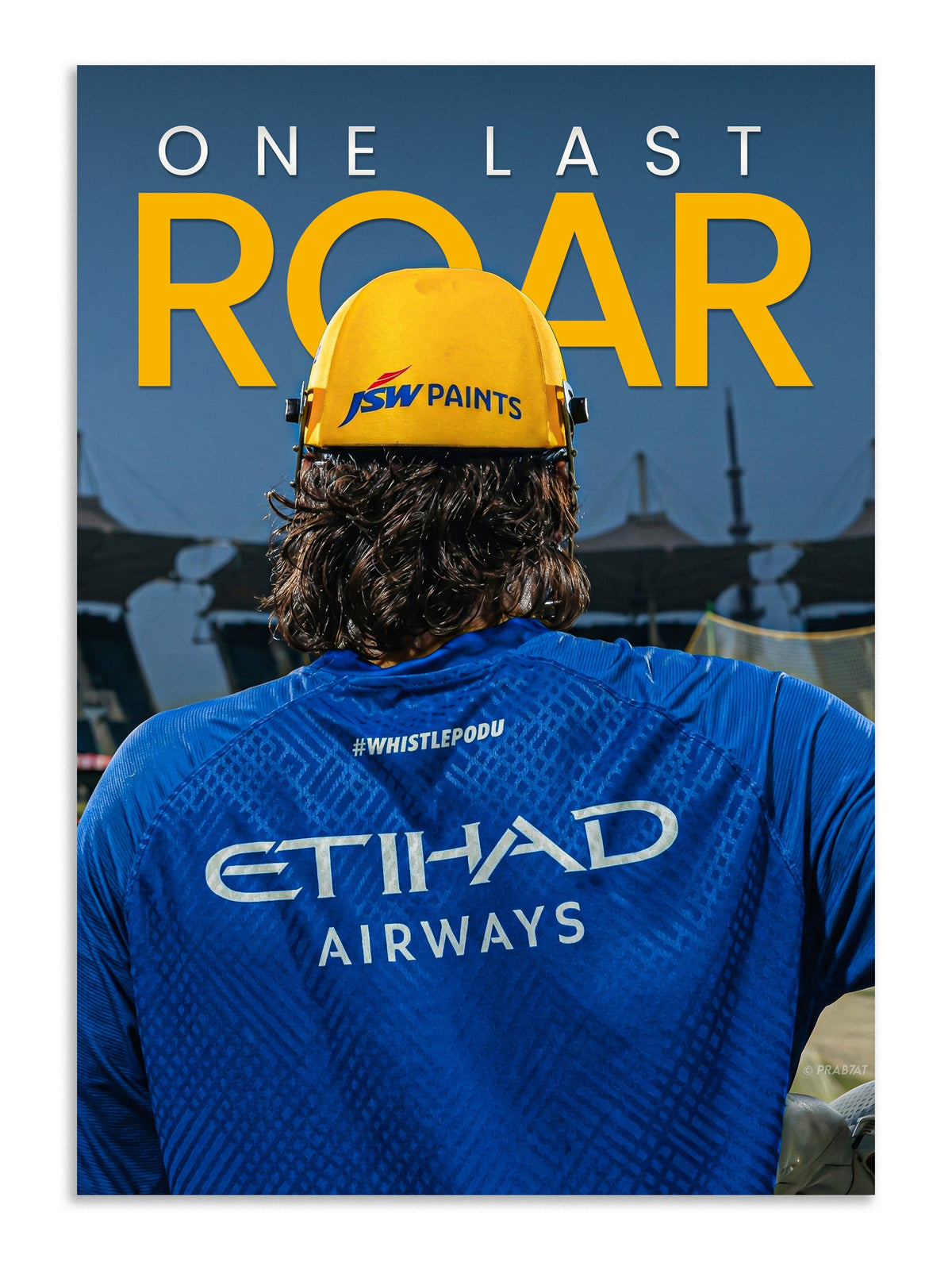 MS Dhoni One Last Roar Poster | CSK Cricket Wall Art | Cricket Posters Lazywalls