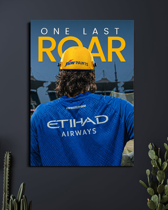MS Dhoni One Last Roar Poster | CSK Cricket Wall Art | Cricket Posters Lazywalls