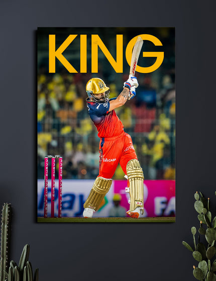 Virat Kohli King Poster | RCB Cricket Wall Art | Cricket Posters Lazywalls