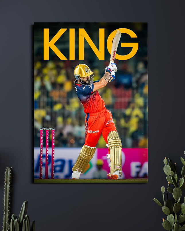 Virat Kohli King Poster | RCB Cricket Wall Art | Cricket Posters Lazywalls