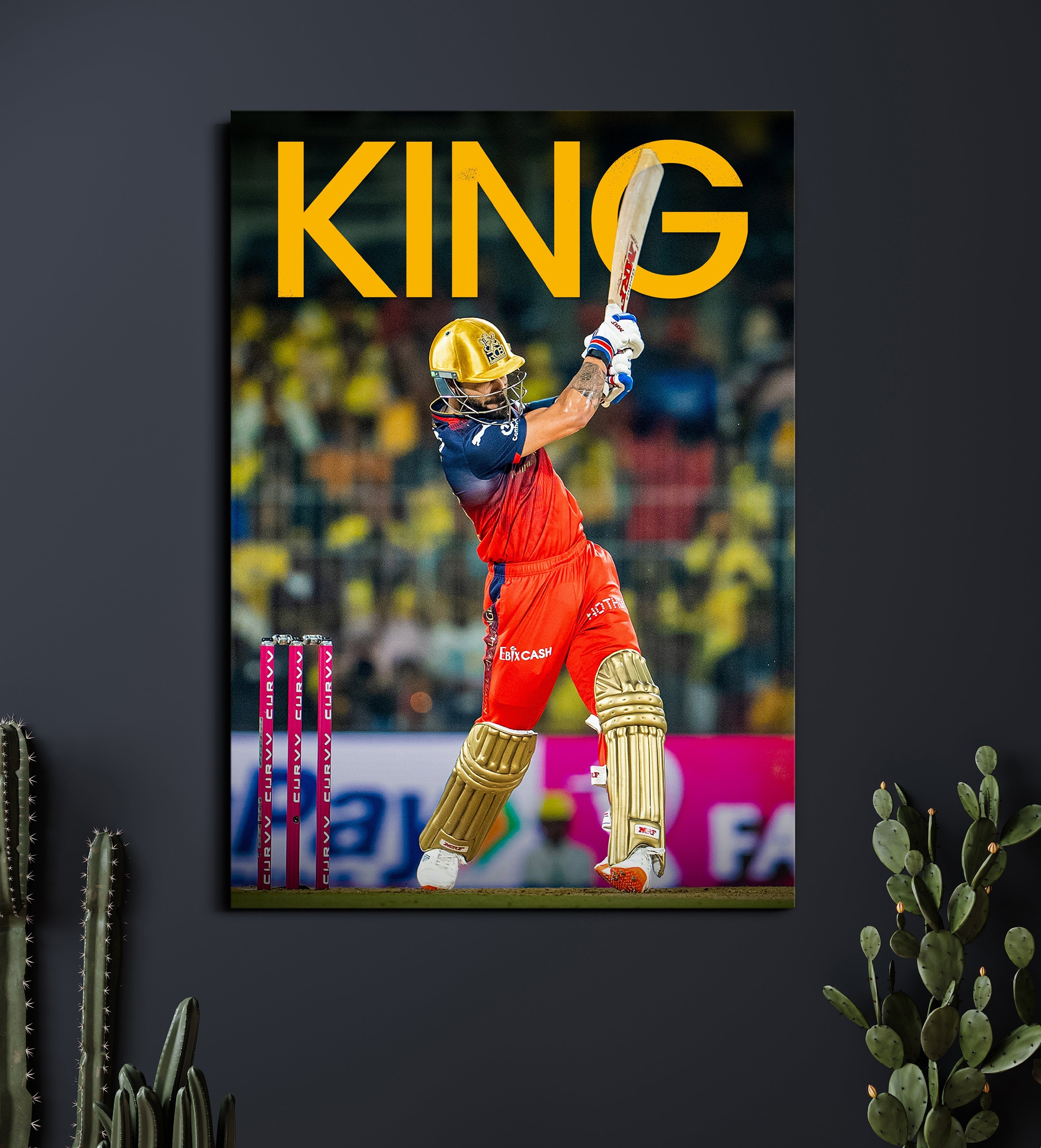 Virat Kohli King Poster | RCB Cricket Wall Art | Cricket Posters Lazywalls