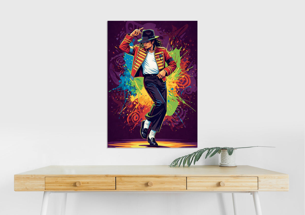 Michael Jackson Poster | MJ Colorful Dance Wall Art | Pop Art Music Print Lazywalls