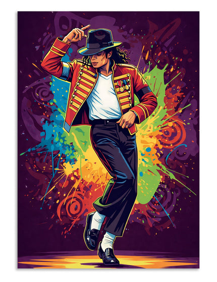 Michael Jackson Poster | MJ Colorful Dance Wall Art | Pop Art Music Print Lazywalls