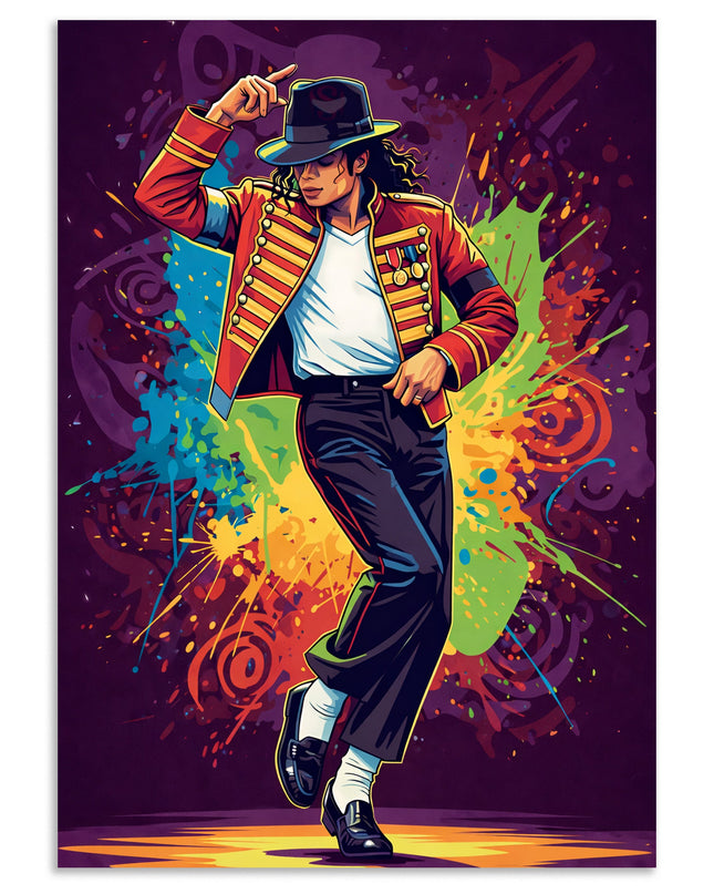 Michael Jackson Poster | MJ Colorful Dance Wall Art | Pop Art Music Print Lazywalls