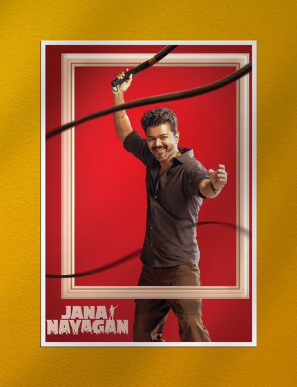Jana Nayagan Thalapathy Vijay Action Poster – Tamil Movie Art Lazywalls
