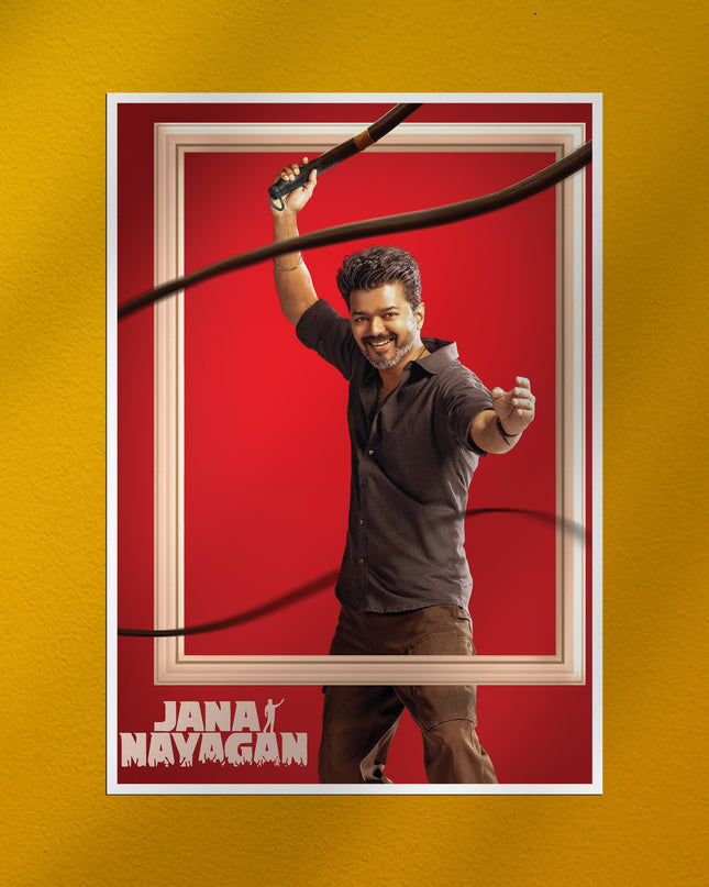 Jana Nayagan Thalapathy Vijay Action Poster – Tamil Movie Art Lazywalls