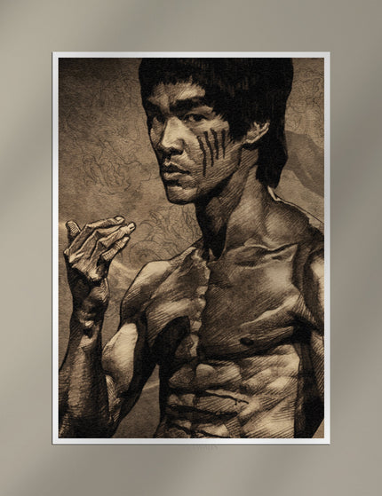 Bruce Lee Vintage Sketch Poster | Martial Arts Wall Art Print Lazywalls