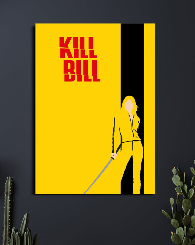 Kill Bill | The Bride Yellow Minimalist Poster | Kill Bill Movie Wall Art Lazywalls