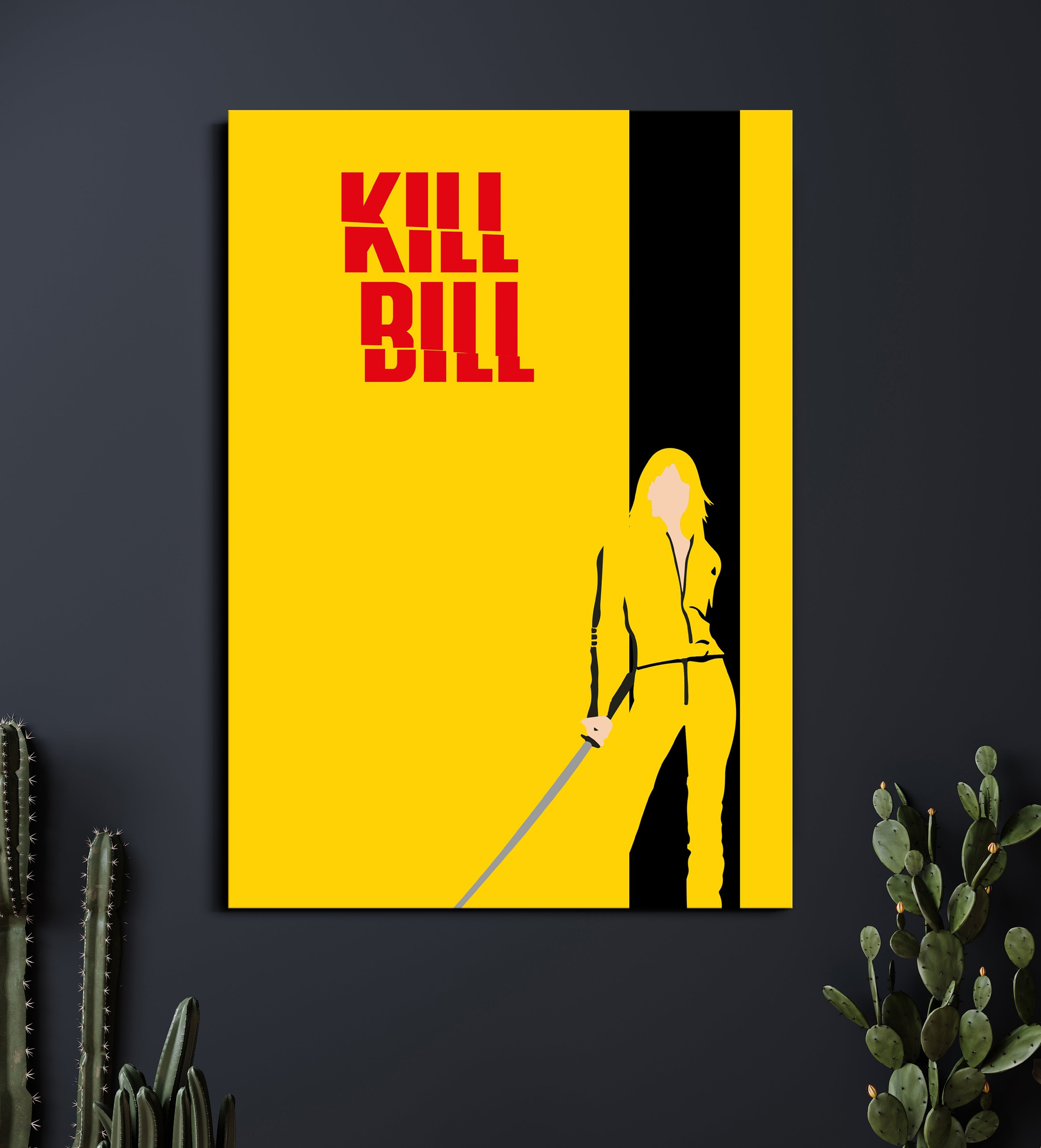 Kill Bill | The Bride Yellow Minimalist Poster | Kill Bill Movie Wall Art Lazywalls