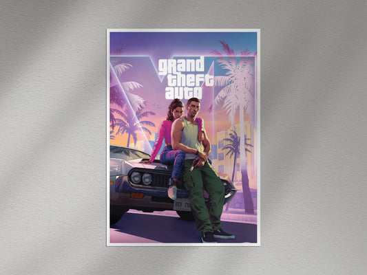 GTA 6 Inspired Wall Poster | Grand Theft Auto VI Gaming Wall Art Lazywalls