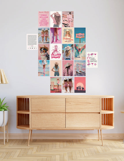 Pink Cowgirl Aesthetic Wall Collage 20 Pcs | Western Room Decor Lazywalls