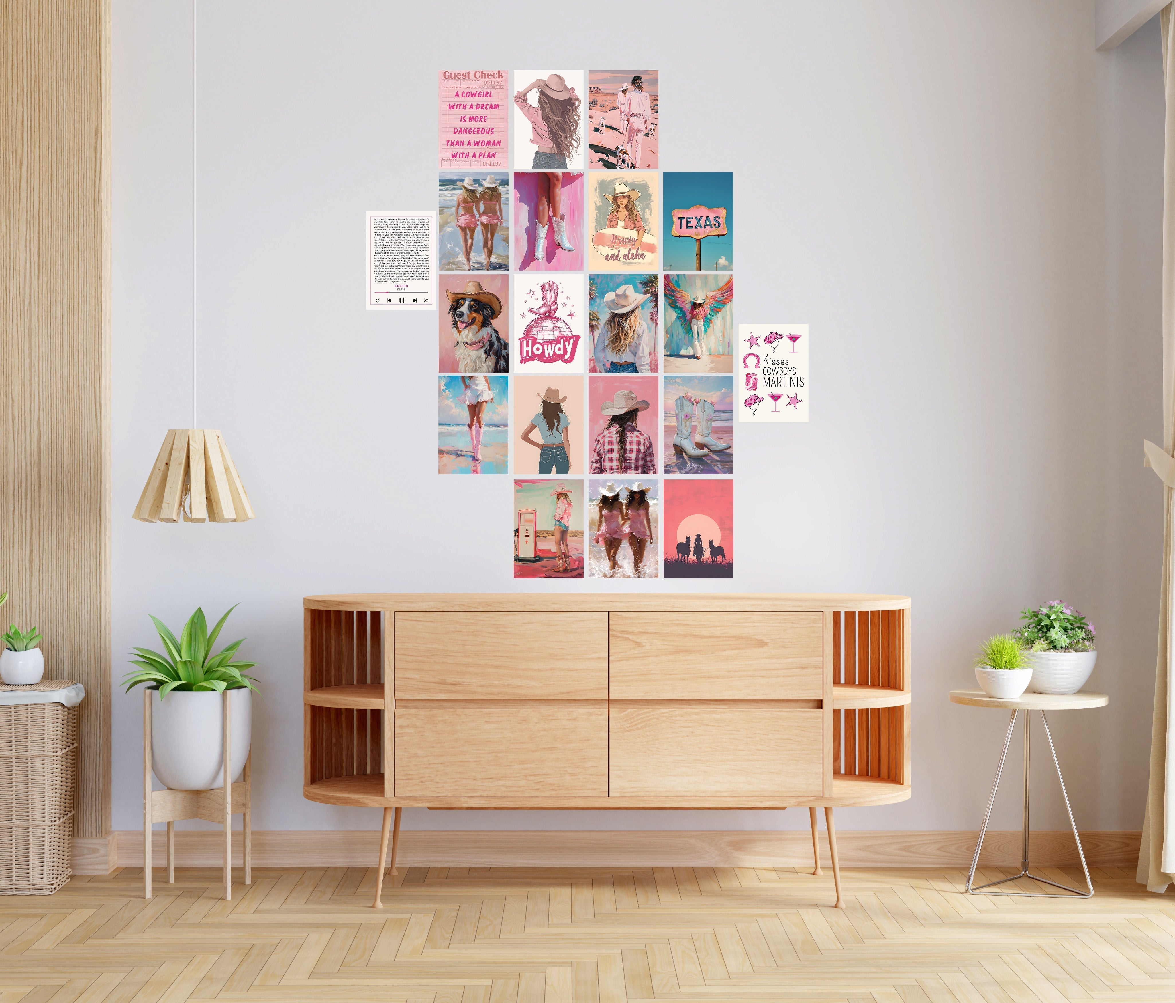 Pink Cowgirl Aesthetic Wall Collage 20 Pcs | Western Room Decor Lazywalls
