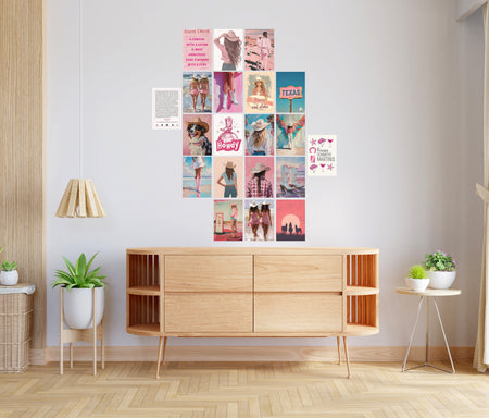 Pink Cowgirl Aesthetic Wall Collage 20 Pcs | Western Room Decor Lazywalls