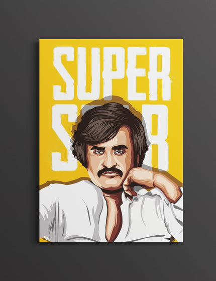 Rajinikanth “Super Star” Poster – Tamil Cinema Wall Art | Kollywood Legend Poster Lazywalls