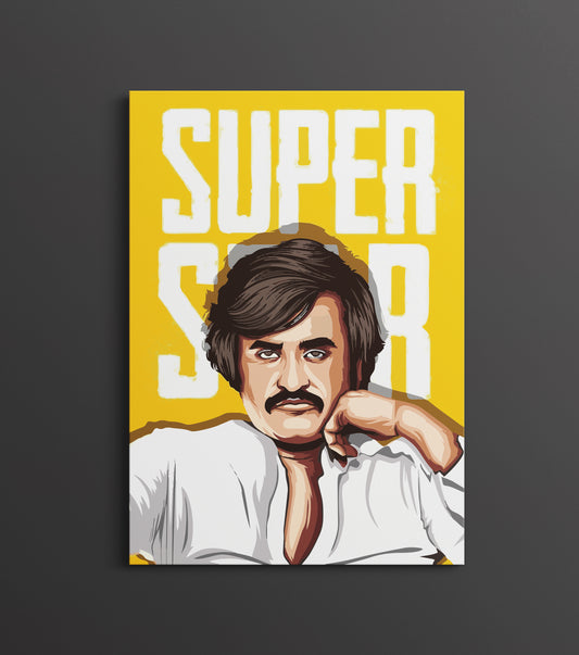 Rajinikanth “Super Star” Poster – Tamil Cinema Wall Art | Kollywood Legend Poster Lazywalls
