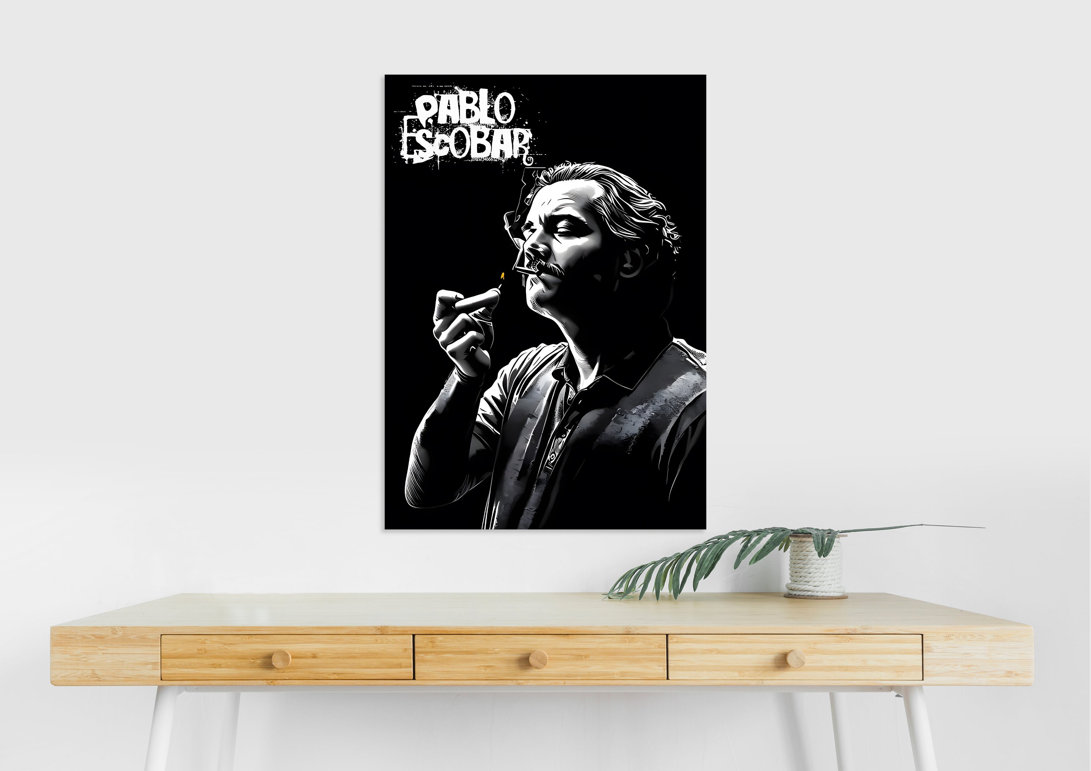 Pablo Escobar Poster | Narcos | Gangster Black and White Decor Lazywalls