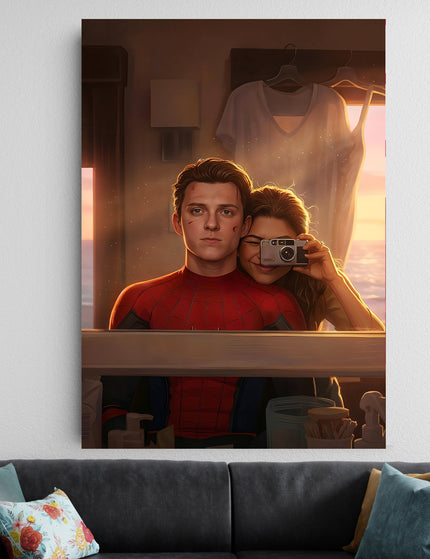 Spider-Man Couple Poster | Peter Parker & MJ Wall Art | Marvel Aesthetic Poster Lazywalls