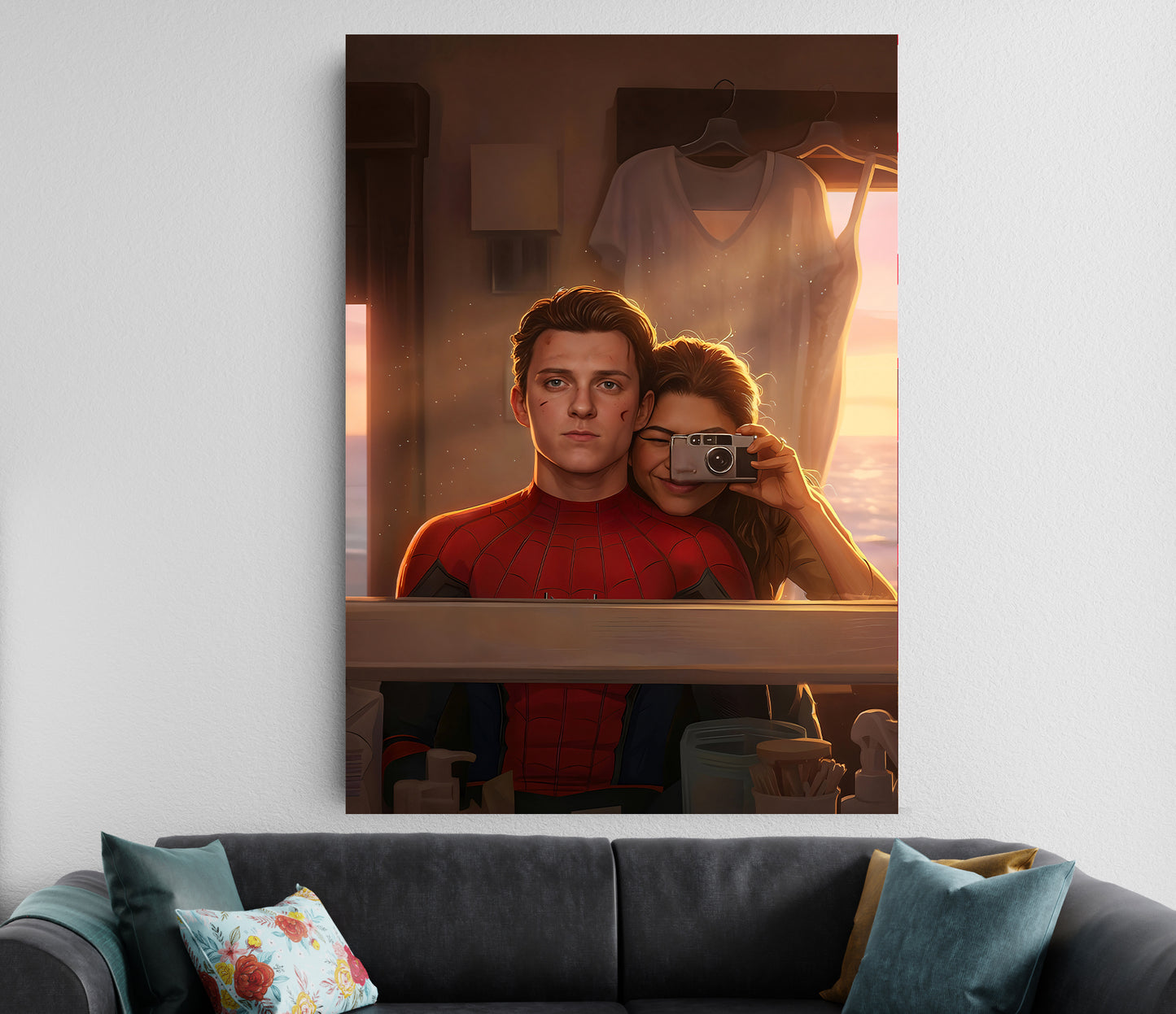 Spider-Man Couple Poster | Peter Parker & MJ Wall Art | Marvel Aesthetic Poster Lazywalls