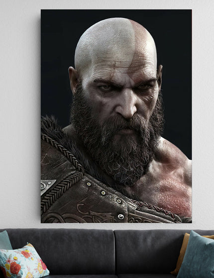Kratos Poster | God of War Aesthetic Gaming Wall Art | Gaming Room Decor Lazywalls
