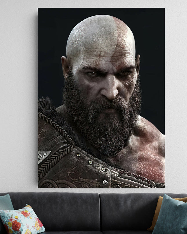Kratos Poster | God of War Aesthetic Gaming Wall Art | Gaming Room Decor Lazywalls