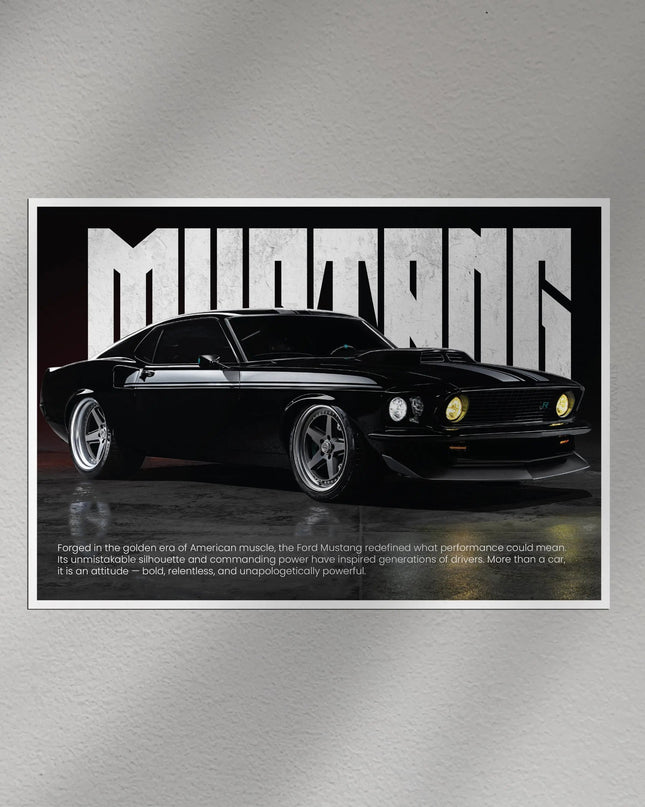Ford Mustang Muscle Car Wall Poster | Classic American Automotive Wall Art Lazywalls