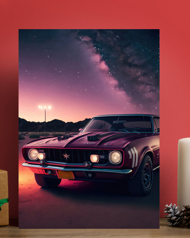 Retro Muscle Car Poster | Aesthetic Car Wall Art Lazywalls