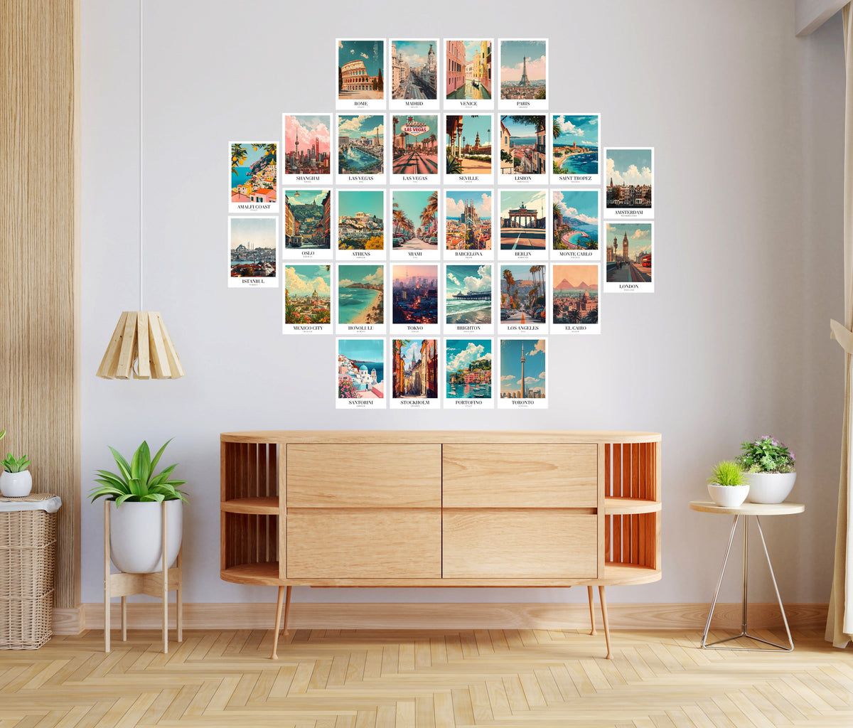 30 Pcs Travel Poster Wall Collage Kit | Aesthetic City Prints Lazywalls