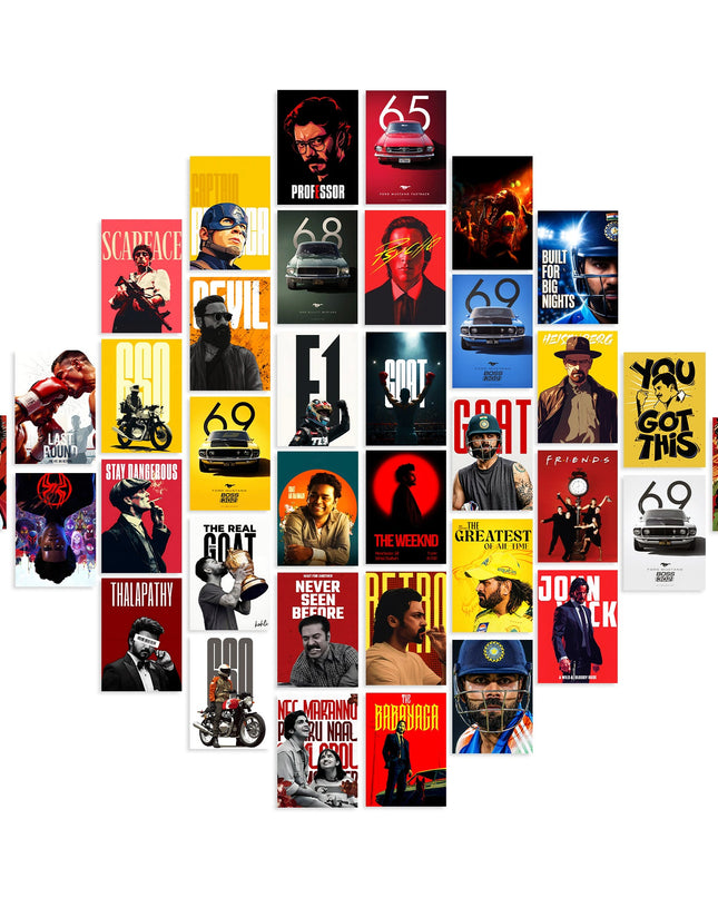 Gen Z Wall Collage Kit (36 PCS) | Aesthetic Poster Set for Room Decor Lazywalls