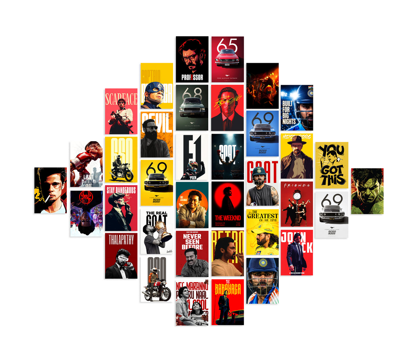 Gen Z Wall Collage Kit (36 PCS) | Aesthetic Poster Set for Room Decor Lazywalls