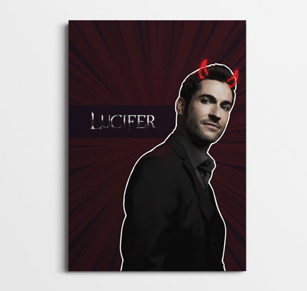 Lucifer TV Show Poster | Devil Horns Aesthetic Wall Art Print Lazywalls