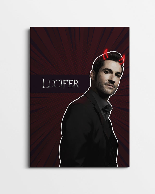 Lucifer TV Show Poster | Devil Horns Aesthetic Wall Art Print Lazywalls