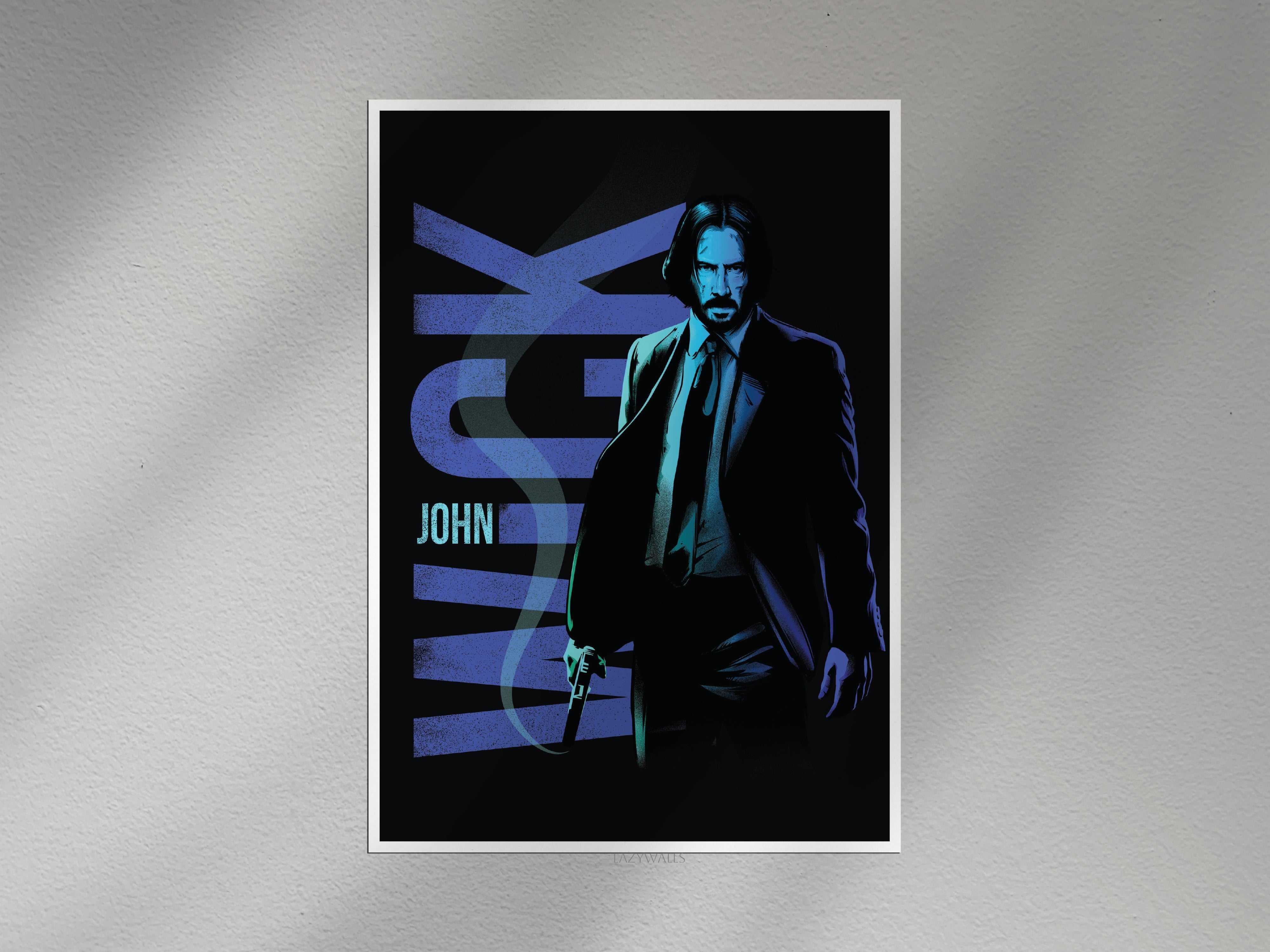 John Wick Wall Poster – Keanu Reeves Action Movie Art Lazywalls