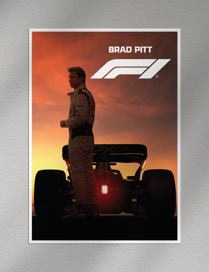 Brad Pitt F1 Movie Wall Poster | Formula 1 Racing Film Wall Art Lazywalls