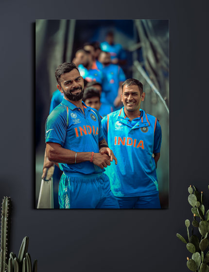 Virat Kohli & MS Dhoni Poster | Team India Legends Wall Art | Cricket Posters Lazywalls