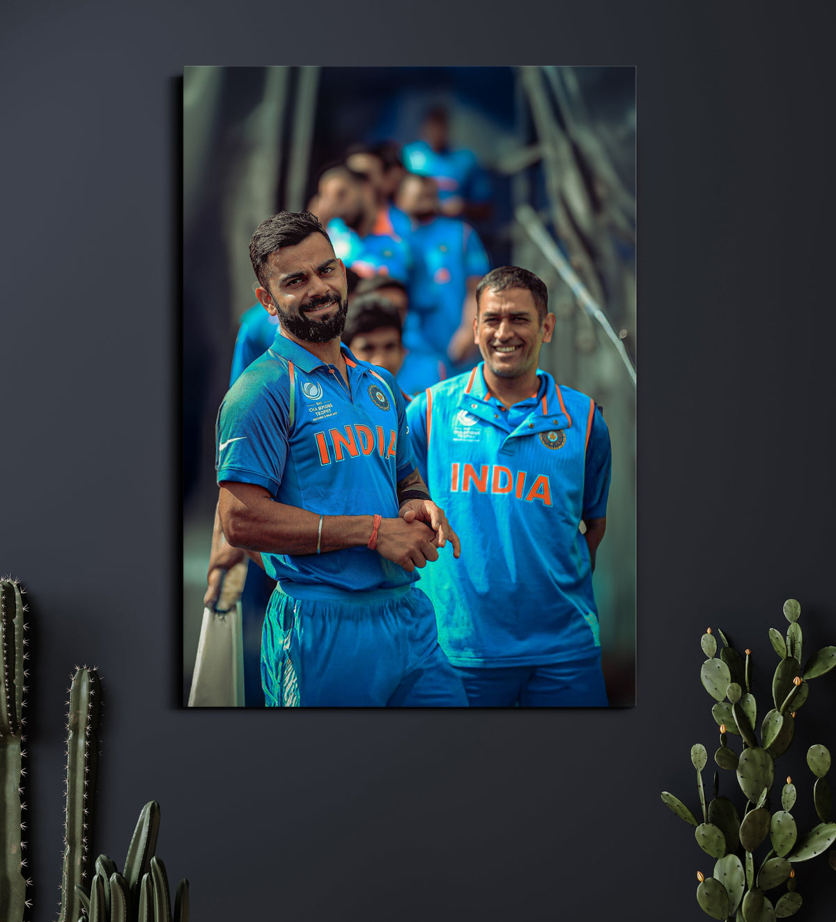 Virat Kohli & MS Dhoni Poster | Team India Legends Wall Art | Cricket Posters Lazywalls