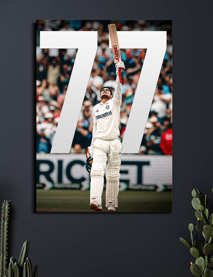 Shubman Gill 77 Poster | Indian Cricket Wall Art | Cricket Posters Lazywalls