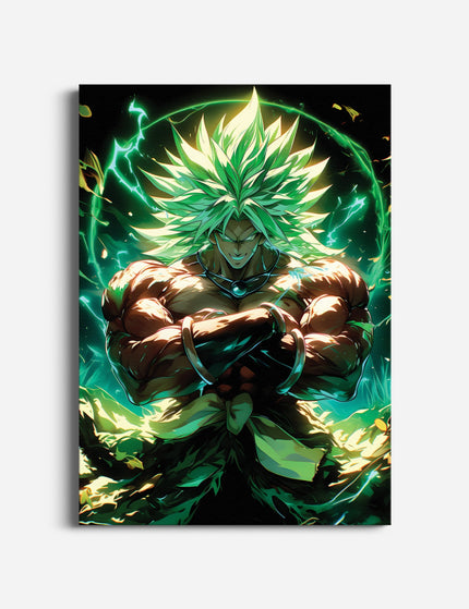 Legendary Green Warrior Anime Wall Art | Power Aura Poster Lazywalls