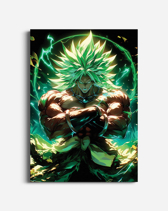 Legendary Green Warrior Anime Wall Art | Power Aura Poster Lazywalls