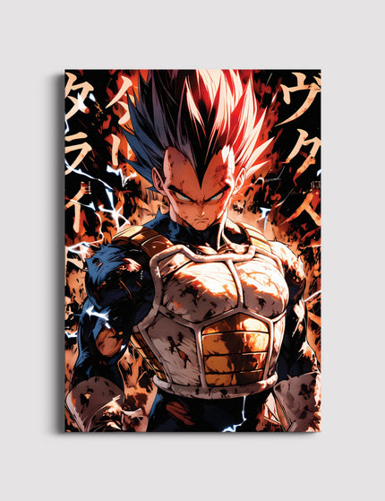 Fiery Saiyan Warrior Anime Wall Art | Power Transformation Poster Lazywalls
