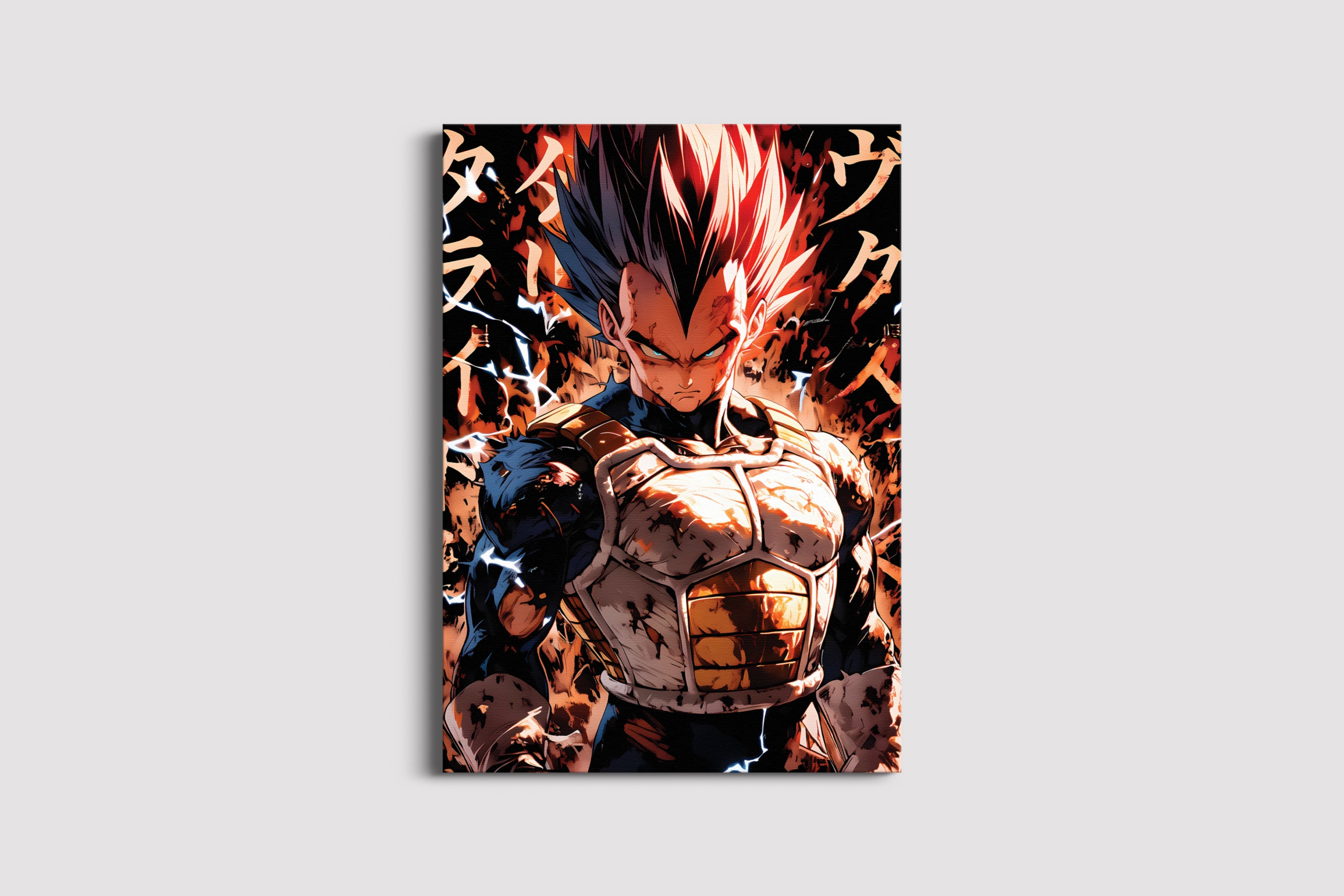 Fiery Saiyan Warrior Anime Wall Art | Power Transformation Poster Lazywalls