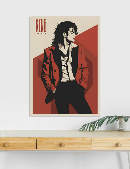 Michael Jackson Poster | MJ King of Pop Red Suit Wall Art Lazywalls