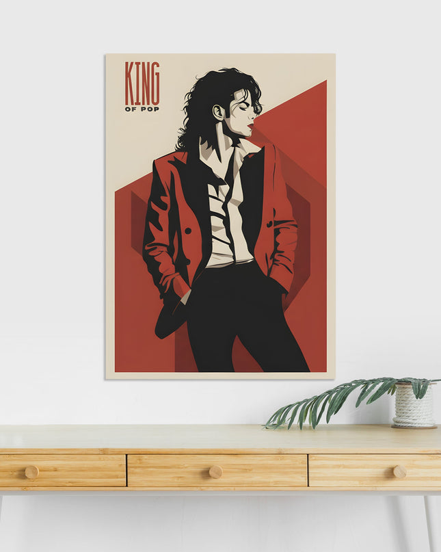 Michael Jackson Poster | MJ King of Pop Red Suit Wall Art Lazywalls